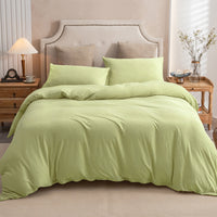 Jersey Duvet Cover Set -Printed Matcha Green