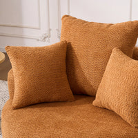 Oversized Crochet Yarn 360° swivel Barrel Chair with Pillow, AccentRound Single-seat Upholstered Sofa chair with 3 Pillow