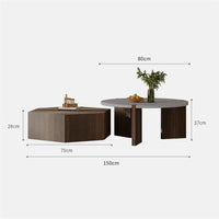 Coffee Table Modern Minimalist Round Side Table Set Small Coffee Table for Living Room, Space-Saving Design Tea Table