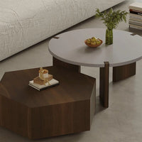 Coffee Table Modern Minimalist Round Side Table Set Small Coffee Table for Living Room, Space-Saving Design Tea Table