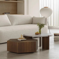 Coffee Table Modern Minimalist Round Side Table Set Small Coffee Table for Living Room, Space-Saving Design Tea Table