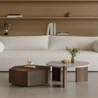 Coffee Table Modern Minimalist Round Side Table Set Small Coffee Table for Living Room, Space-Saving Design Tea Table