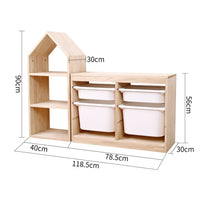 Household children's bookshelf room type toy storage locker solid wood bookshelf toy storage rack 2 in 1 combination cabinet