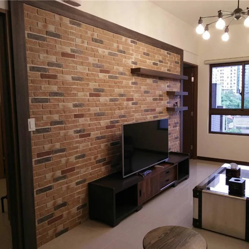 PU 3D Faux Brick Wall Panels Red Brick Wall Panel Imitation Stone Wall Panel
