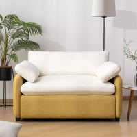 Oversized Living Room Accent Chair, Modern Chenille Upholstered Wider Seat Leisure Armchair Color Blocking Sofachair with 2 Pillows and Removable Cover for Home Apartment,Bedroom,Office