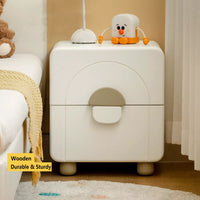 Solid wood bedside table, cream style, bedroom bedside storage cabinet, household white bedside storage cabinet