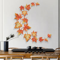 8 Pack Maple Leaf Wall Resin Art Cute 3D Wall Sculptures Ornaments Suitable for Living Room Bedroom Cafe Bar Hotel