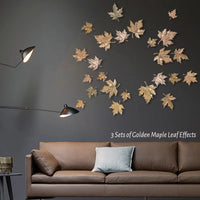 8 Pack Maple Leaf Wall Resin Art Cute 3D Wall Sculptures Ornaments Suitable for Living Room Bedroom Cafe Bar Hotel