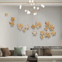 8 Pack Maple Leaf Wall Resin Art Cute 3D Wall Sculptures Ornaments Suitable for Living Room Bedroom Cafe Bar Hotel