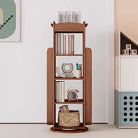 Solid Wood Kids 360° Rotating Bookshelf, Floor Standing Multi-Tier Childrenâs Book Rack, Montessori Book & Toy Storage Organizer for Living Room & Bedroom