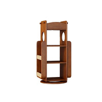 Solid Wood Kids 360° Rotating Bookshelf, Floor Standing Multi-Tier Childrenâs Book Rack, Montessori Book & Toy Storage Organizer for Living Room & Bedroom