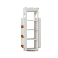 Solid Wood Kids 360° Rotating Bookshelf, Floor Standing Multi-Tier Childrenâs Book Rack, Montessori Book & Toy Storage Organizer for Living Room & Bedroom