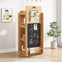 Children's Multi-functional Solid Wood 360° Rotating Bookshelf with Blackboard childrens storage shelves