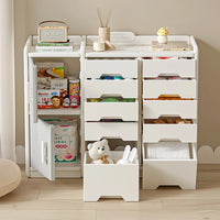 Home Toy Storage Contemporary Plastic Storage Bookcase Kids Toy Organizers and Storage with Drawers