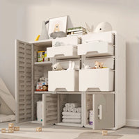 Home Toy Storage Contemporary Plastic Storage Bookcase Kids Toy Organizers and Storage with Drawers