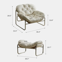 Single Sofa Chair Minimalist Light Luxury Cream Style Leisure Chair Living Room Vintage Bauhaus Style Retro Chair