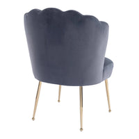 Vanity Chair for Makeup Room - Midcentury Modern Accent Velvet Chair with Back Support, Gold Legs for Living Room Bedroom