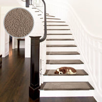 Pure Era - Tape Free Bullnose Carpet Stair Treads - Non-silp Pet Friendly Peel and Stick 