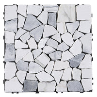 Pure Era -12''x12''  Interlocking Patio Tiles Stone Deck Tiles - Sliced Gray and White