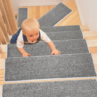 Pure Era - Non-slip Tape Free Bullnose Carpet Stair Treads Pet Friendly Peel and Stick