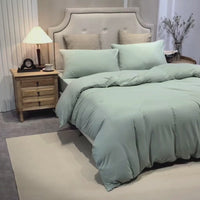 Pure Era - Jersey Duvet Cover Set - Sage Green 100% T-shirt Cotton Ultra soft and comfy