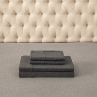 Pure Era - T-shirt Cotton Jersey Knit Bed Sheet Set - Charcoal Gray