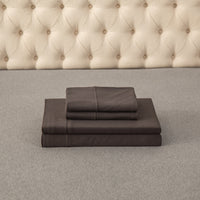 Pure Era - T-shirt Cotton Jersey Knit Sheet Set - Walnut Brown