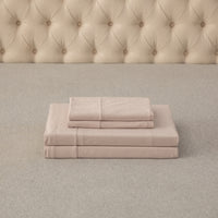 Pure Era - T-shirt Cotton Jersey Knit Sheet Set - Heathered Tan