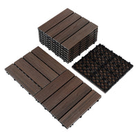 Pure Era - Interlocking Patio Tiles Composite Deck Tiles - Dark Brown