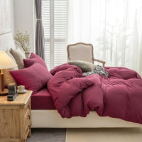 Pure Era | Jersey Duvet Cover Set - Burgundy Red