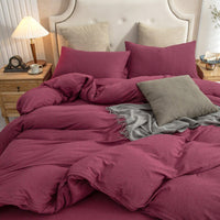 Pure Era | Jersey Duvet Cover Set - Burgundy Red