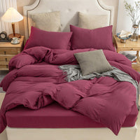 Pure Era | Jersey Duvet Cover Set - Burgundy Red