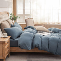 Pure Era | Jersey Duvet Cover Set - Cerulean Blue