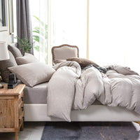 Pure Era | Jersey Duvet Cover Set - Heathered Beige