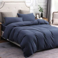 Pure Era | Jersey Duvet Cover Set - Heathered Blue