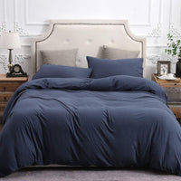 Pure Era | Jersey Duvet Cover Set - Heathered Blue