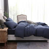 Pure Era | Jersey Duvet Cover Set - Heathered Blue