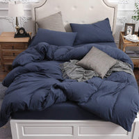 Pure Era | Jersey Duvet Cover Set - Heathered Blue