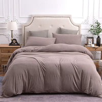 Pure Era - Jersey Duvet Cover Set - Heathered Brown