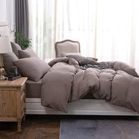 Pure Era - Jersey Duvet Cover Set - Heathered Brown