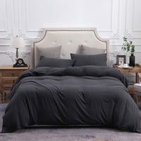 Pure Era - Jersey Duvet Cover Set - Heathered Charcoal Gray