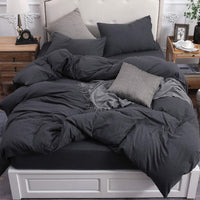 Pure Era - Jersey Duvet Cover Set - Heathered Charcoal Gray