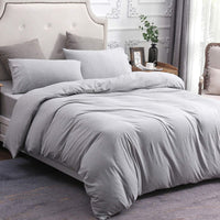 Pure Era - Jersey Duvet Cover Set - Heathered Gray