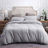 Pure Era - Jersey Duvet Cover Set - Heathered Gray