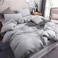 Pure Era - Jersey Duvet Cover Set - Heathered Gray