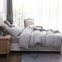 Pure Era - Jersey Duvet Cover Set - Heathered Gray