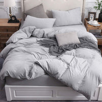 Pure Era - Jersey Duvet Cover Set - Heathered Gray