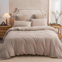 Pure Era - Jersey Duvet Cover Set - Heathered Tan