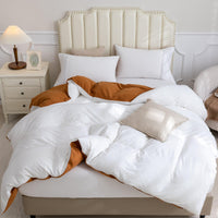 Pure Era - Jersey Duvet Cover Set - Reversible Solid Burnt Orange& Off White