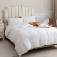 Pure Era - Jersey Duvet Cover Set - Reversible Solid Burnt Orange& Off White